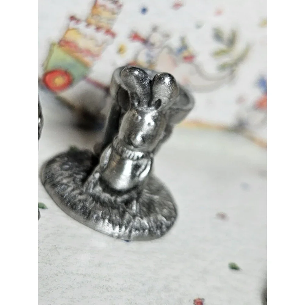 Vintage Spoonful Of Stars By Becky Kelly Pewter Animal Candle Holders 5 Pc Baby